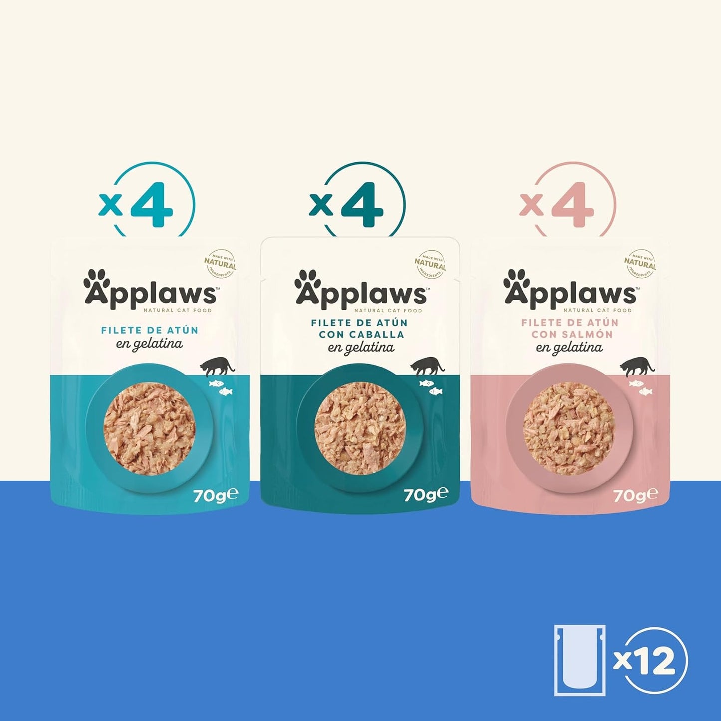 Applaws Cat Selezione di pesce Multipack 12 x 70 g Cibo umido per gatti