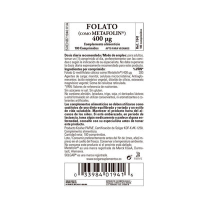 Foliumzuur (Metafolin), 100 tabletten (400 g)