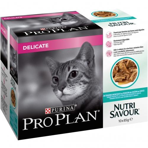 10er-Pack PRO PLAN Delicate Fisch aus dem Ozean für Katzen 85 g