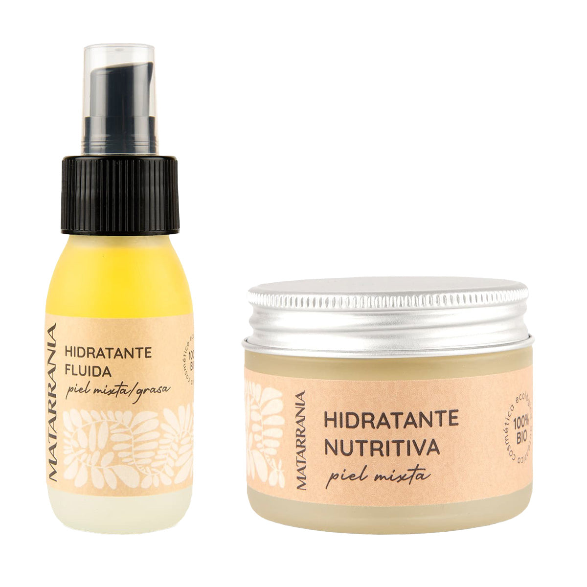 Confezione Fluido Idratante per Pelli Miste o Grasse 100% Bio 60 ml + Idratante Pelli Miste Bio 30 ml, Matarrania