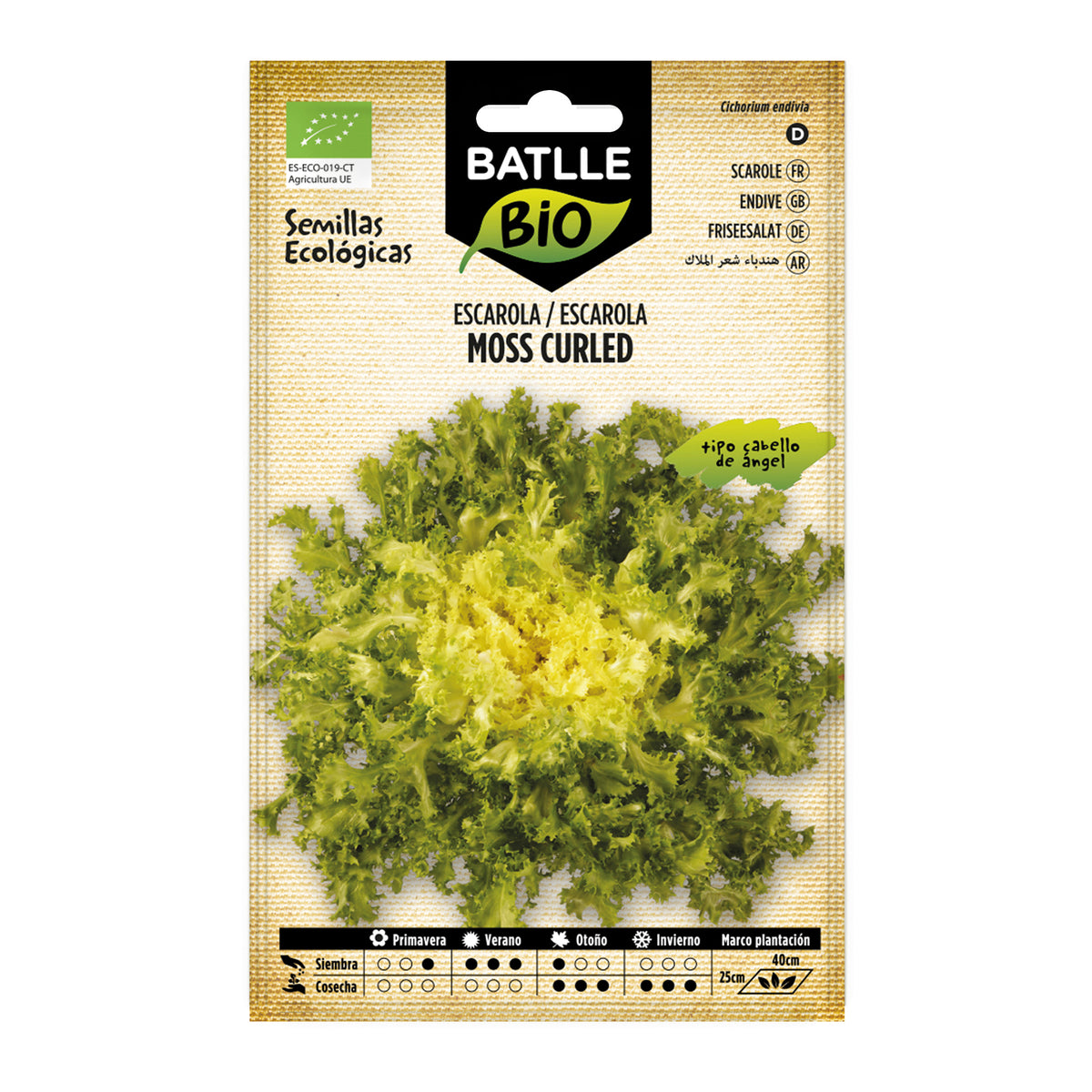 Organic Batlle angel hair-moss curled escarole seeds