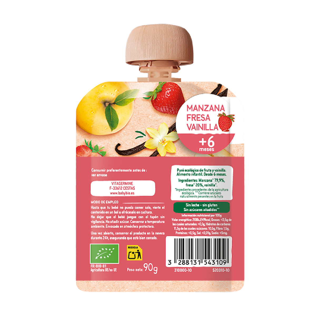 Mixpakket biologische fruitpouchjes (vanaf 6 maanden) babybio
