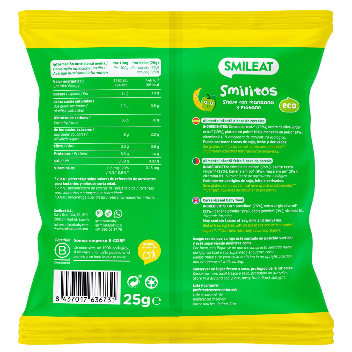 12er-Pack Smilitos Gusanitos ECO Smileat 25 g