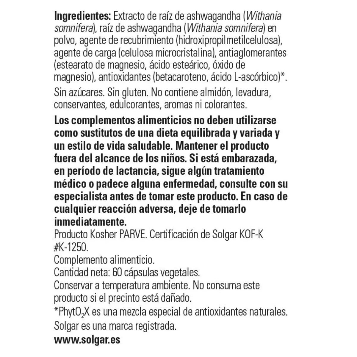 Ashwagandha, 60 kapsułek roślinnych