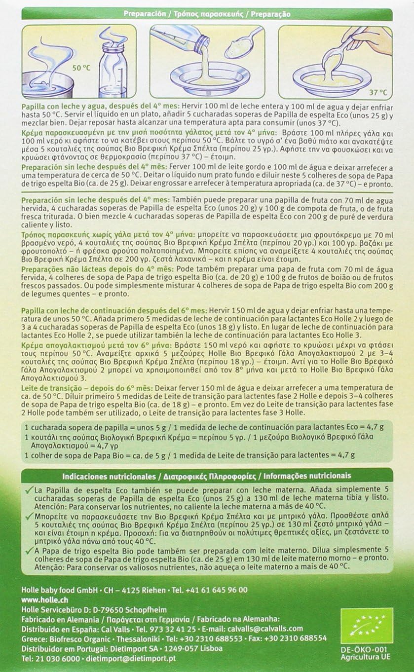 Bouillie BIO  à l'épeautre +4 mois Holle 250 g