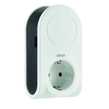 Adapter with 3 USB plugs, roll-up cable + 1 USB port to + 1 16A socket Simon