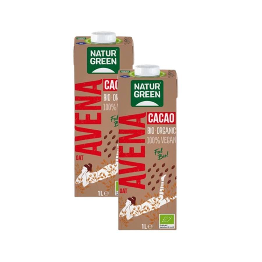 2-pack NaturGreen chokladdryck med havre 1 l