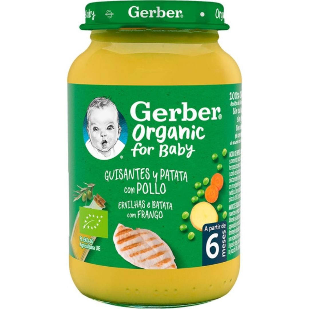 Potje biologische babyvoeding met erwten, aardappel en kip Gerber 190 g