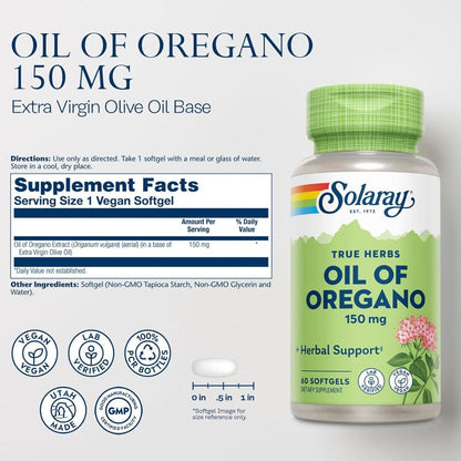 HUILE D'ORIGAN 150 mg 60 gélules Solaray