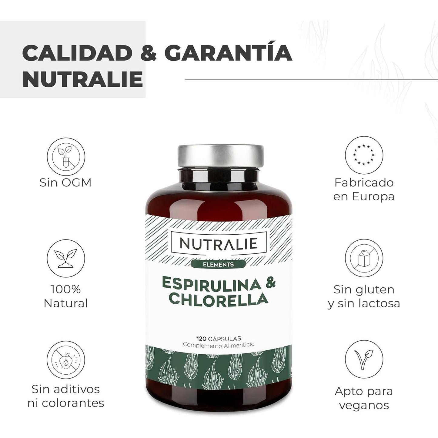 Nutralie Spiruline & Chlorella 1800 mg énergie et force 180 gélules