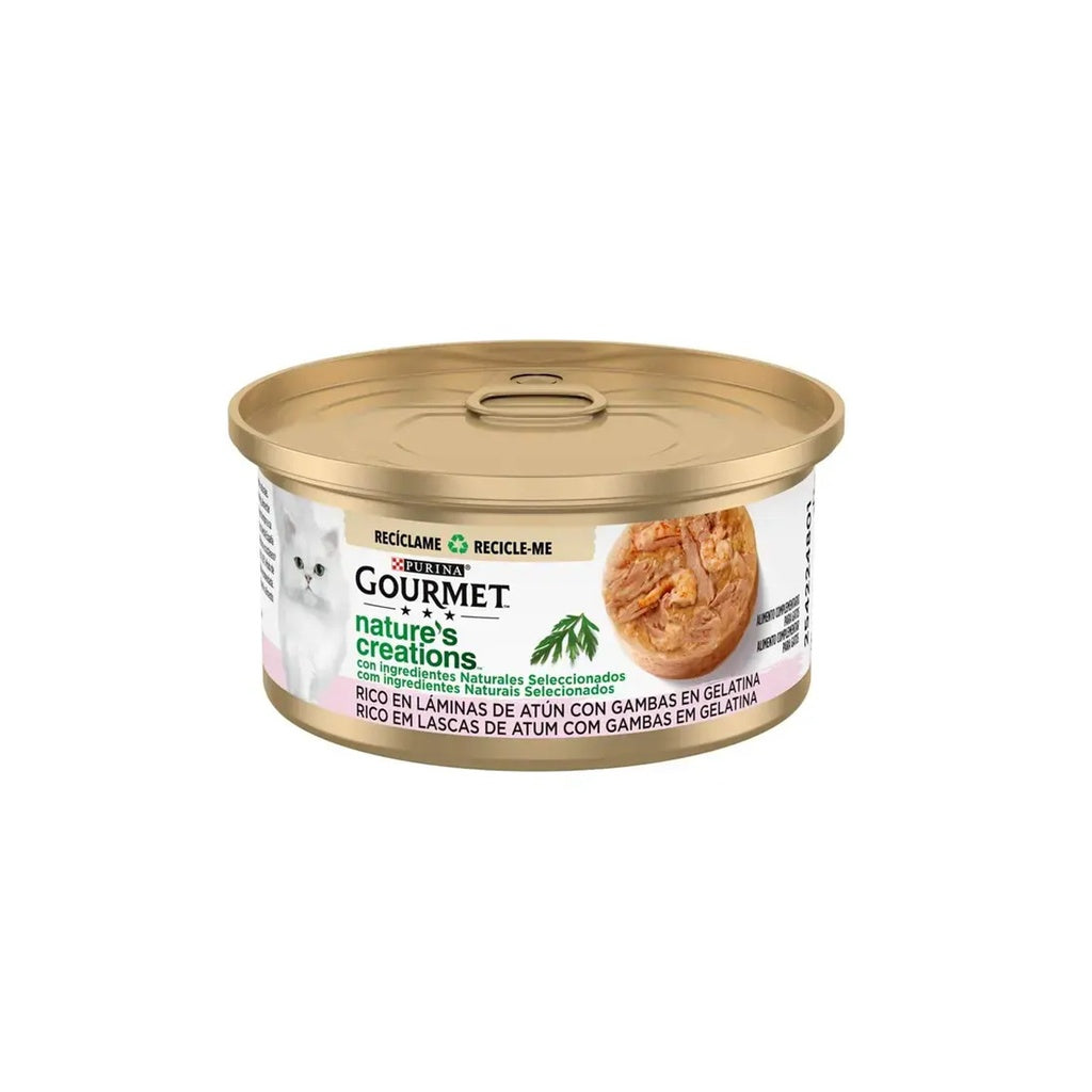 Confezione da 24 x GOURMET Nature's Creations Ricco in fette di tonno con gamberetti in gelatina 70 g